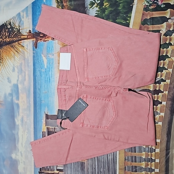 True Religion Distressed Skinny Jeans Raw Hem Pink Size 27 - Picture 11 of 11